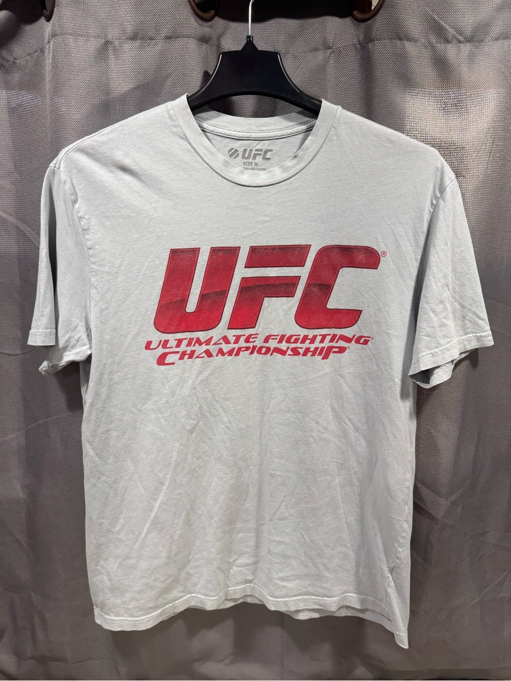 UFC Light Grey Tee with Bold Red Logo